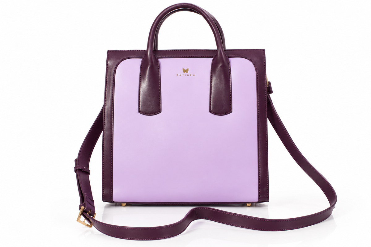 Vegan Office Bag Christine Light Violet & Plum