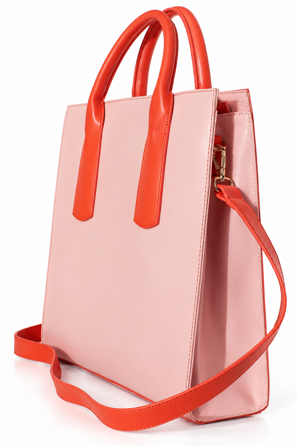 Vegan Office Bag Christine Orange & Baby Pink