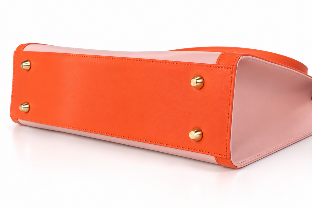 Vegan Office Bag Christine Orange & Baby Pink
