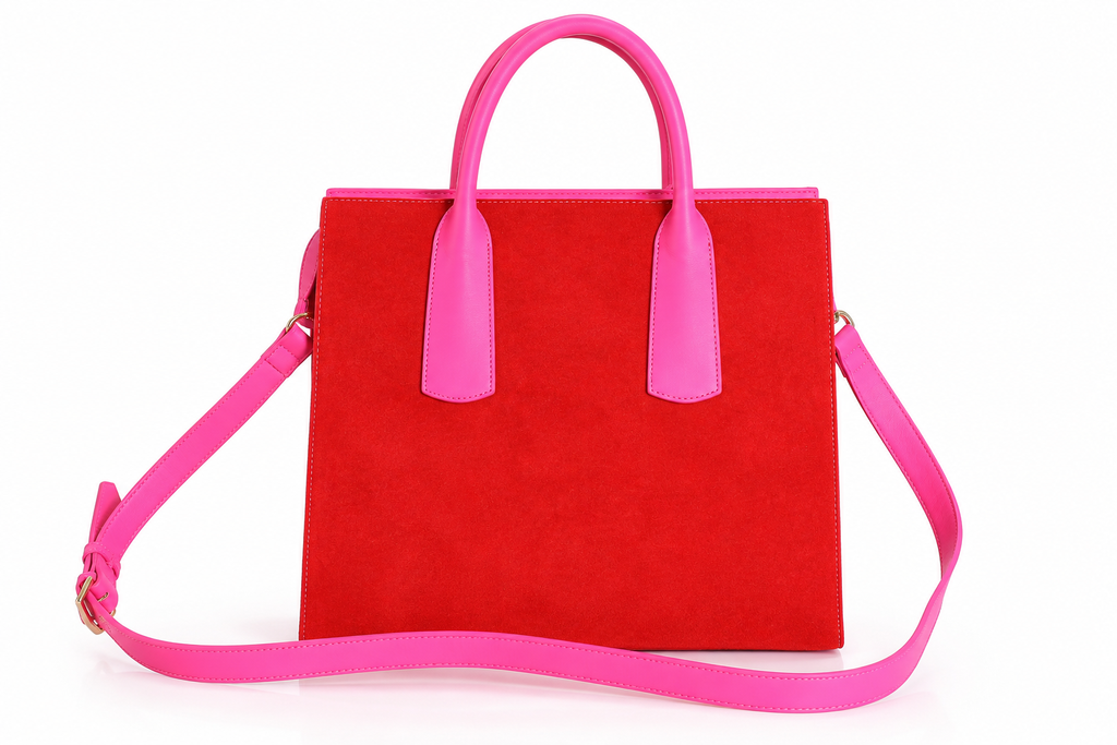 Vegan Office Bag Christine Vivid Pink & Red
