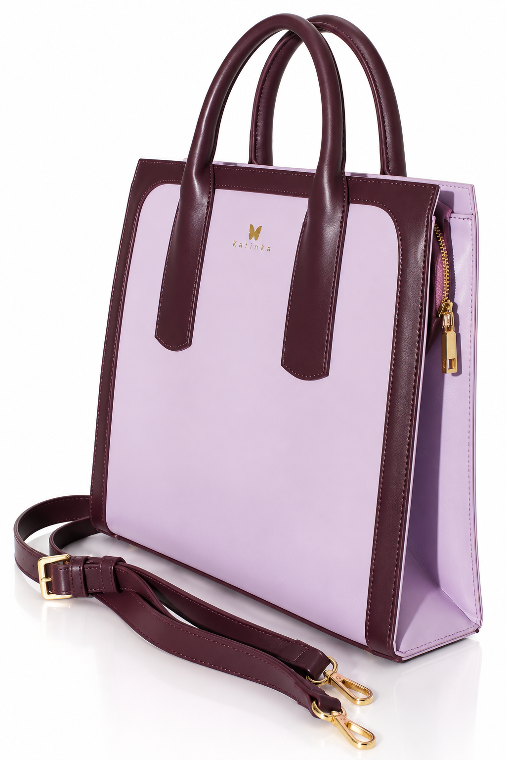 Vegan Office Bag Christine Light Violet & Plum